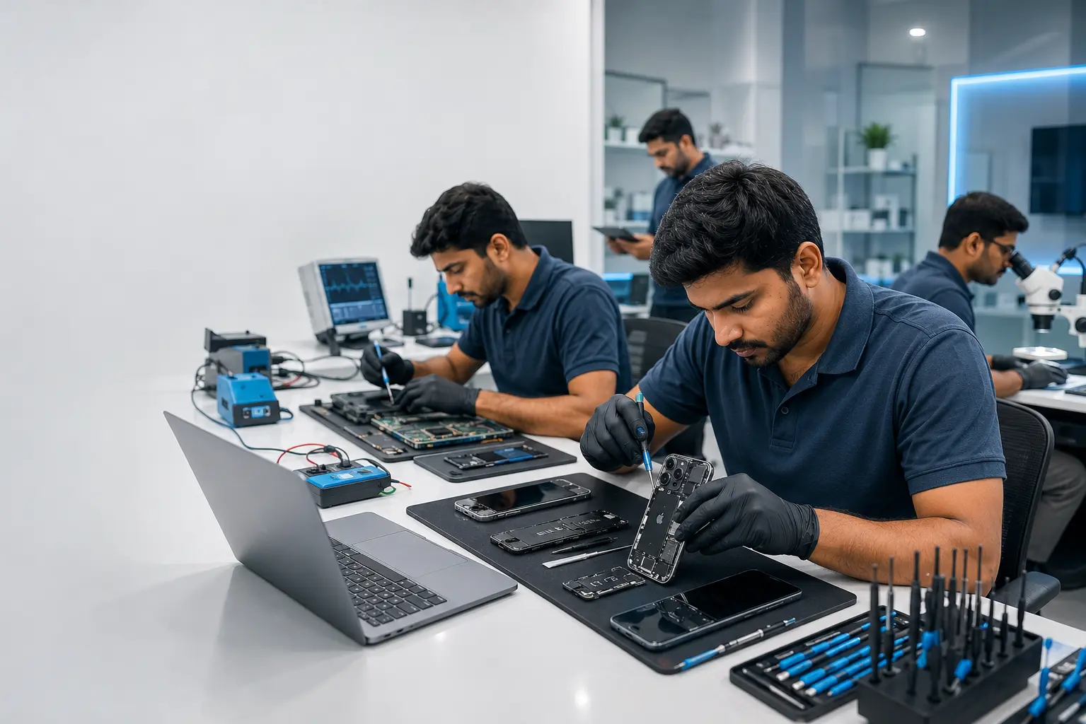 Profix Tech Services team providing professional iPhone & MacBook Repair Bengaluru services with certified technicians and genuine parts.